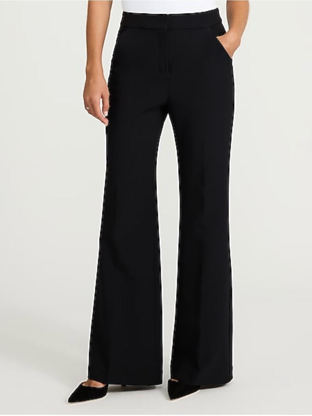 Express Editor high waist flare trousers studio stretch twill- black 4short
